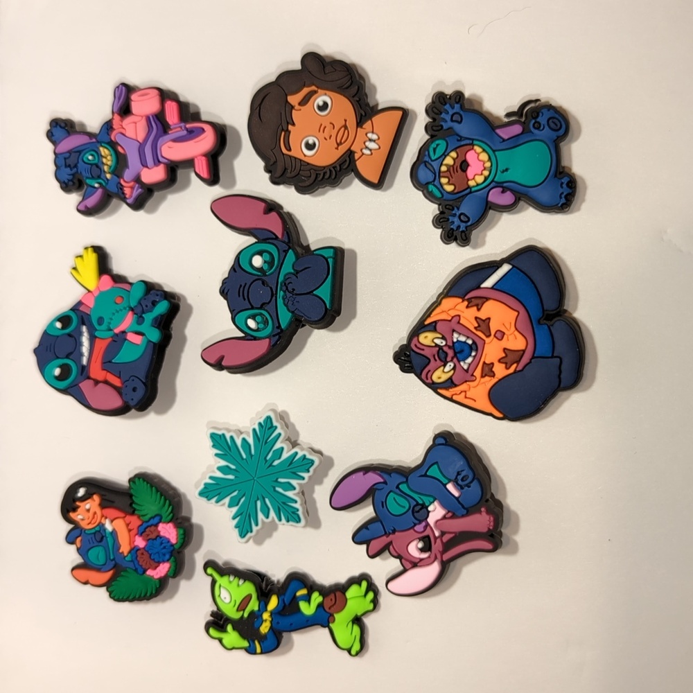 10 CROC CHARMS Disney Stitch